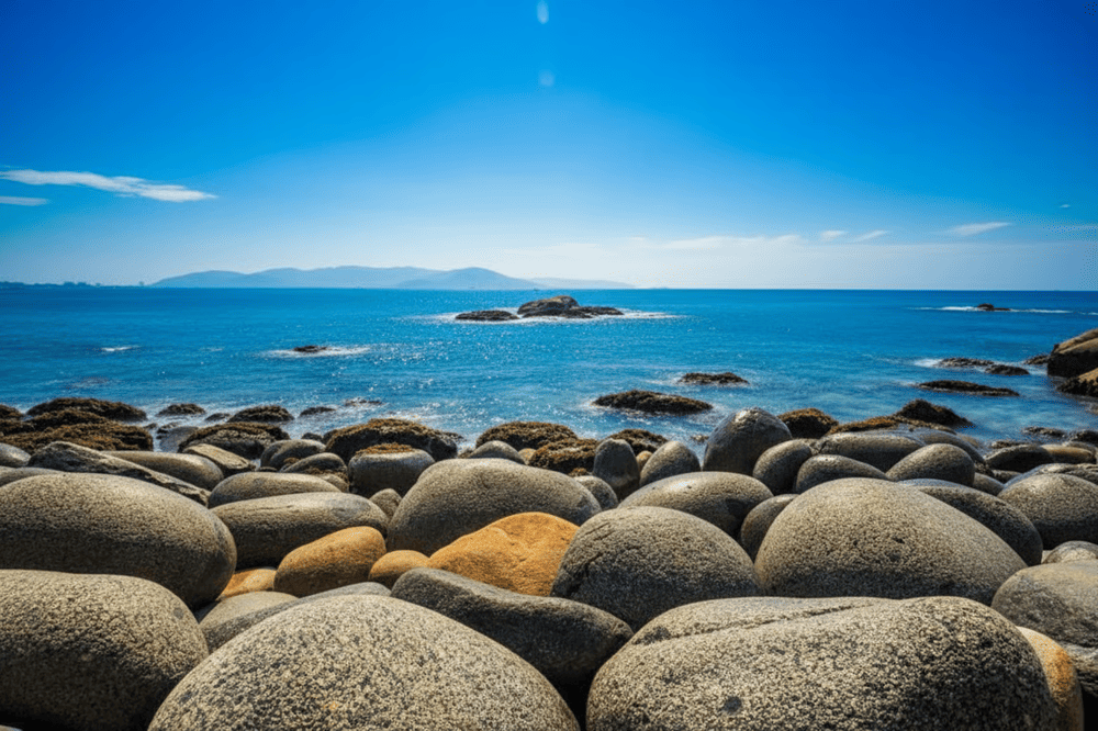 Striking egg-like stones add to the allure of Queen’s Beach